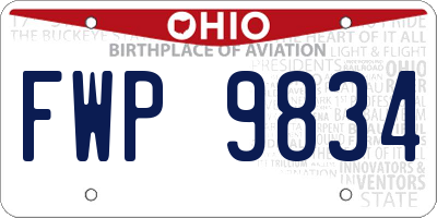 OH license plate FWP9834