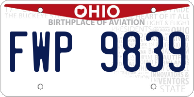 OH license plate FWP9839