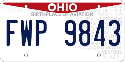 OH license plate FWP9843