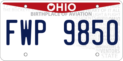 OH license plate FWP9850