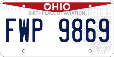 OH license plate FWP9869