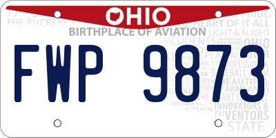OH license plate FWP9873