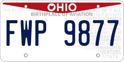 OH license plate FWP9877