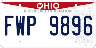 OH license plate FWP9896