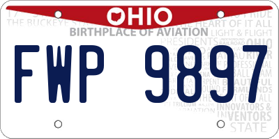 OH license plate FWP9897