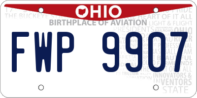 OH license plate FWP9907