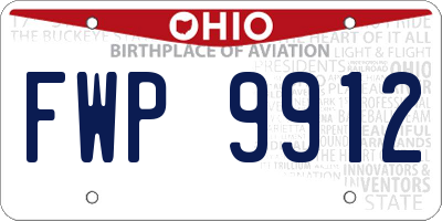 OH license plate FWP9912