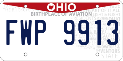 OH license plate FWP9913