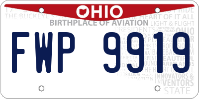 OH license plate FWP9919