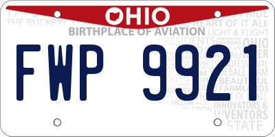 OH license plate FWP9921