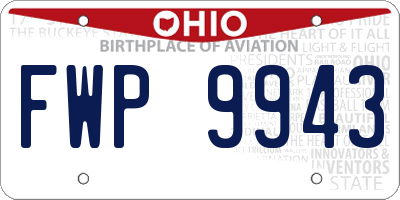 OH license plate FWP9943