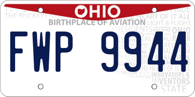 OH license plate FWP9944