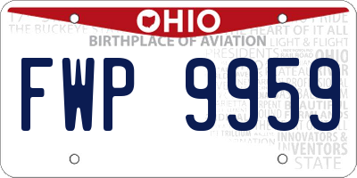 OH license plate FWP9959