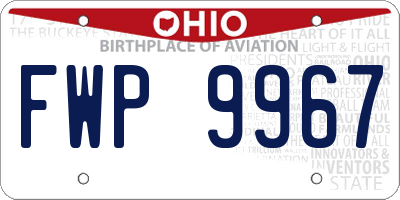 OH license plate FWP9967