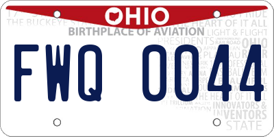 OH license plate FWQ0044