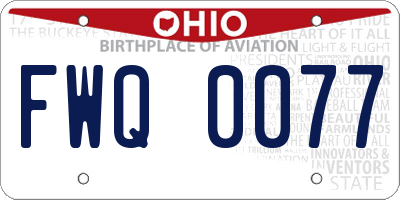 OH license plate FWQ0077