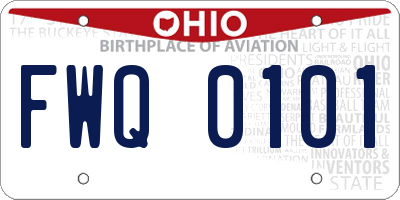 OH license plate FWQ0101