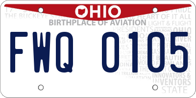 OH license plate FWQ0105