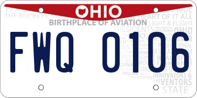 OH license plate FWQ0106