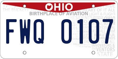 OH license plate FWQ0107