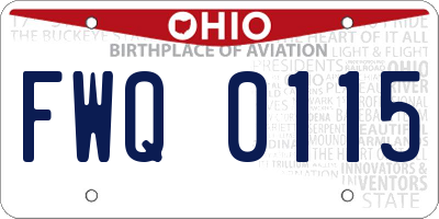 OH license plate FWQ0115