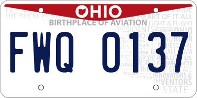 OH license plate FWQ0137