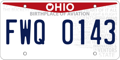 OH license plate FWQ0143