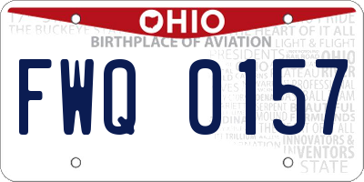OH license plate FWQ0157