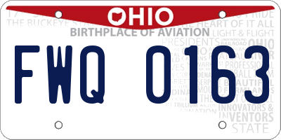 OH license plate FWQ0163