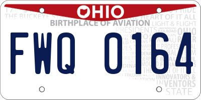 OH license plate FWQ0164