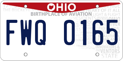 OH license plate FWQ0165