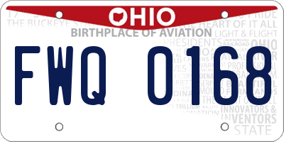 OH license plate FWQ0168