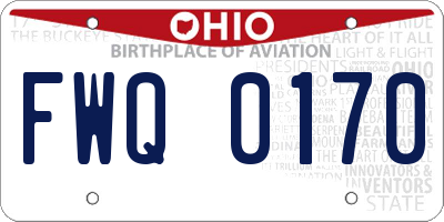 OH license plate FWQ0170