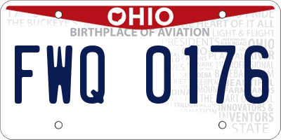 OH license plate FWQ0176