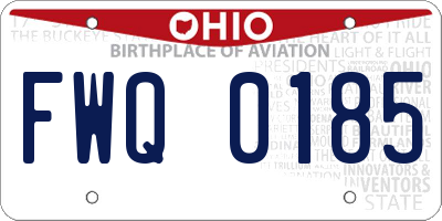 OH license plate FWQ0185