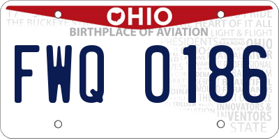OH license plate FWQ0186