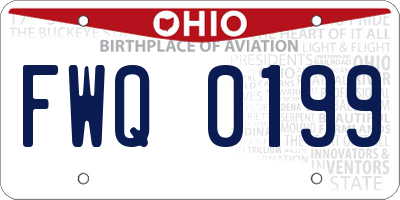 OH license plate FWQ0199