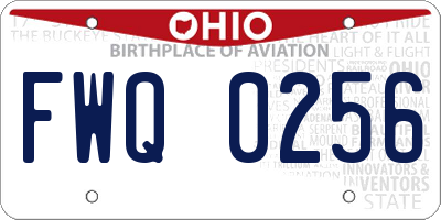OH license plate FWQ0256