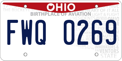 OH license plate FWQ0269