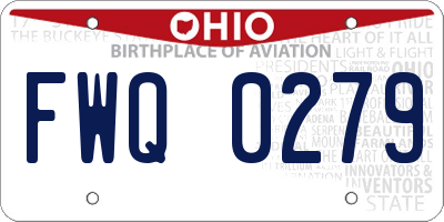 OH license plate FWQ0279