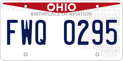 OH license plate FWQ0295
