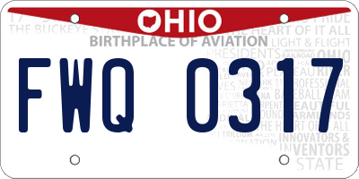 OH license plate FWQ0317