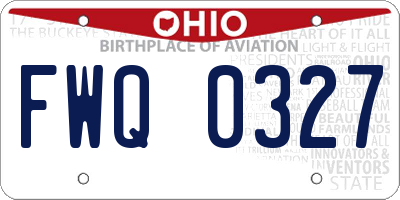 OH license plate FWQ0327