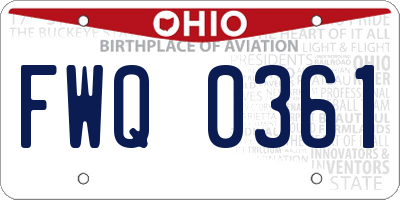 OH license plate FWQ0361