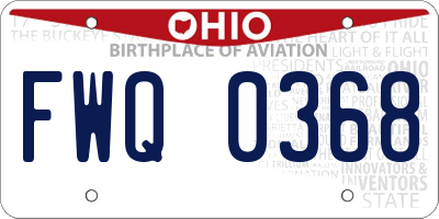 OH license plate FWQ0368