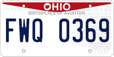 OH license plate FWQ0369