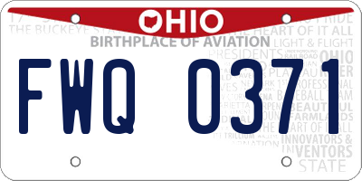 OH license plate FWQ0371