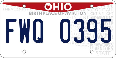 OH license plate FWQ0395