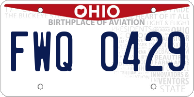 OH license plate FWQ0429