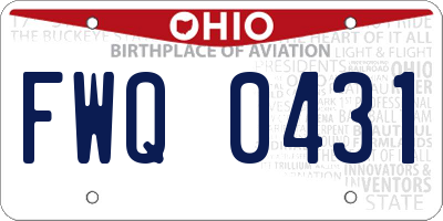 OH license plate FWQ0431